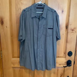 Sean John 3XL Grey Mens Button Down Shirt